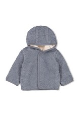 Feetje Bouclé omkeerbaar jasje met capuchon - Howdy Blauw