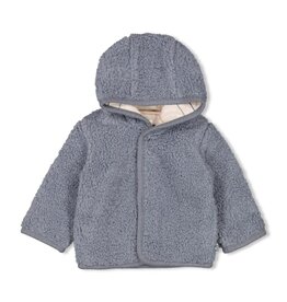 Feetje Bouclé omkeerbaar jasje met capuchon - Howdy Blauw