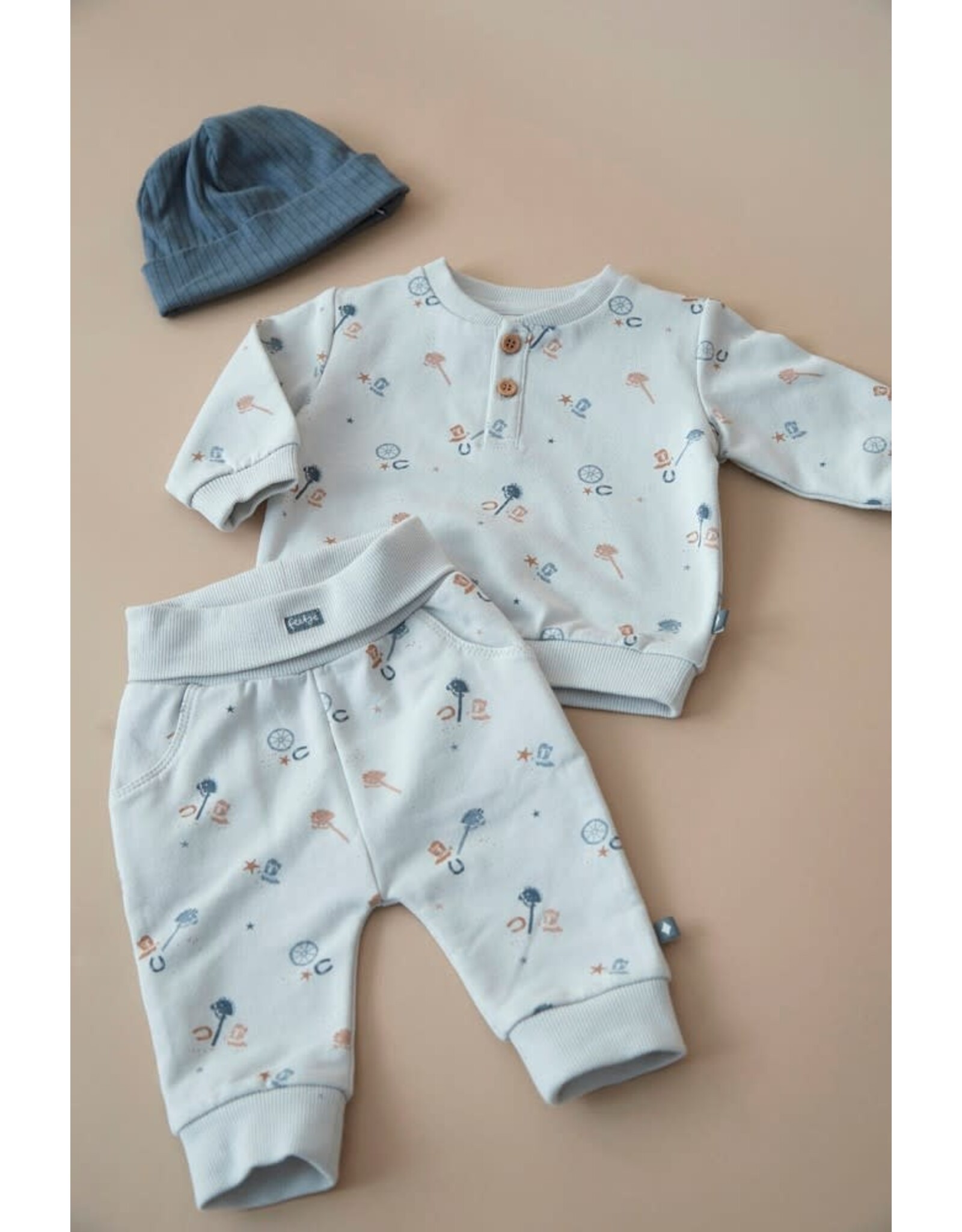 Feetje Broek AOP - Howdy l.Blauw