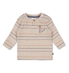 Feetje Longsleeve streep - Howdy Taupe melange