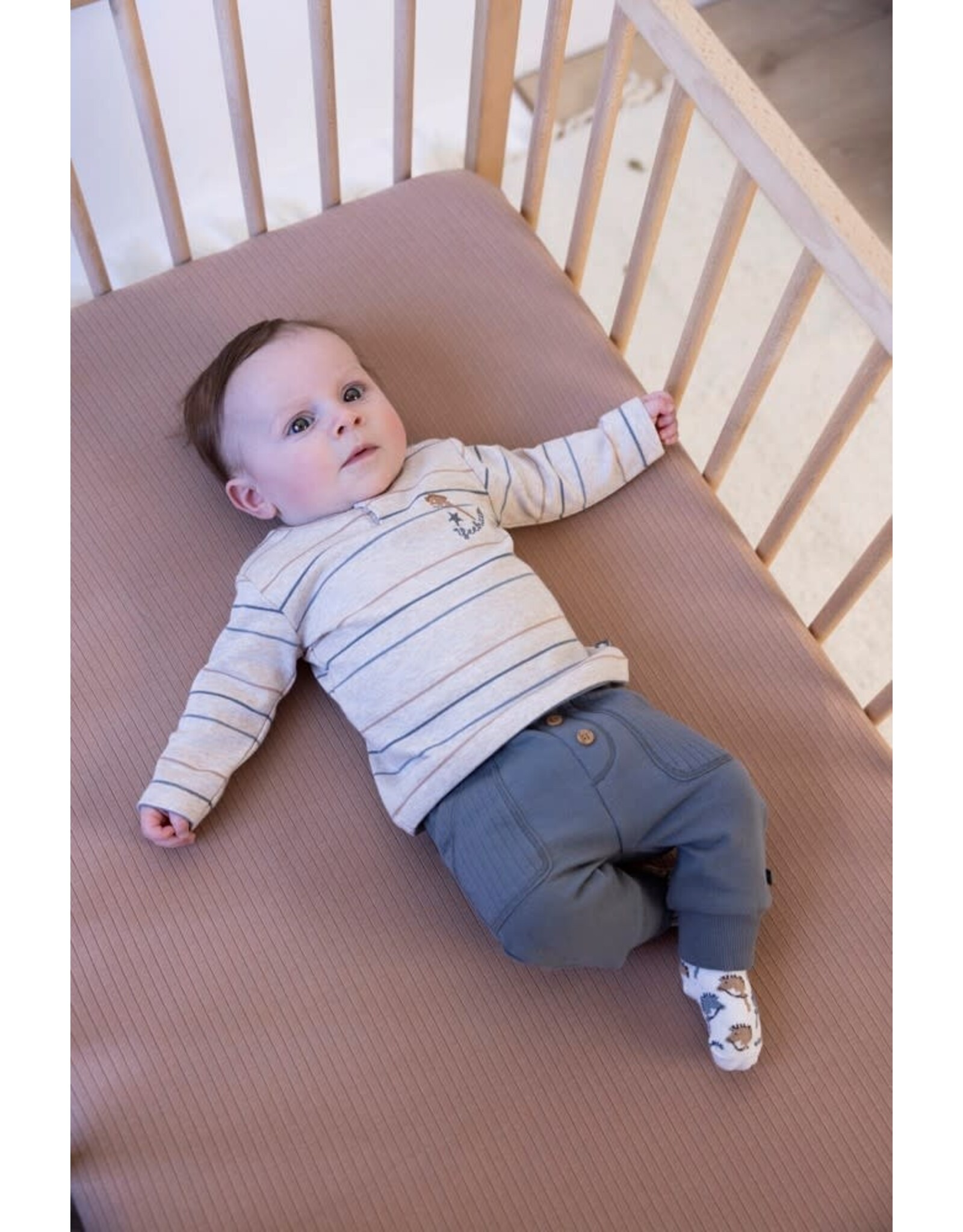 Feetje Longsleeve streep - Howdy Taupe melange