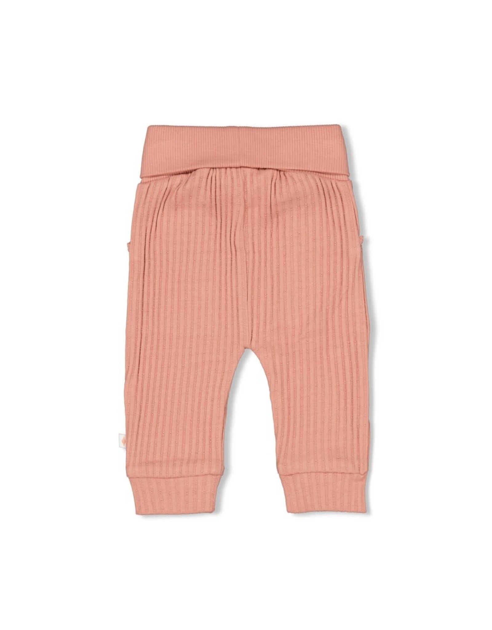 Feetje Broek ajour rib - Morning Sun Roze