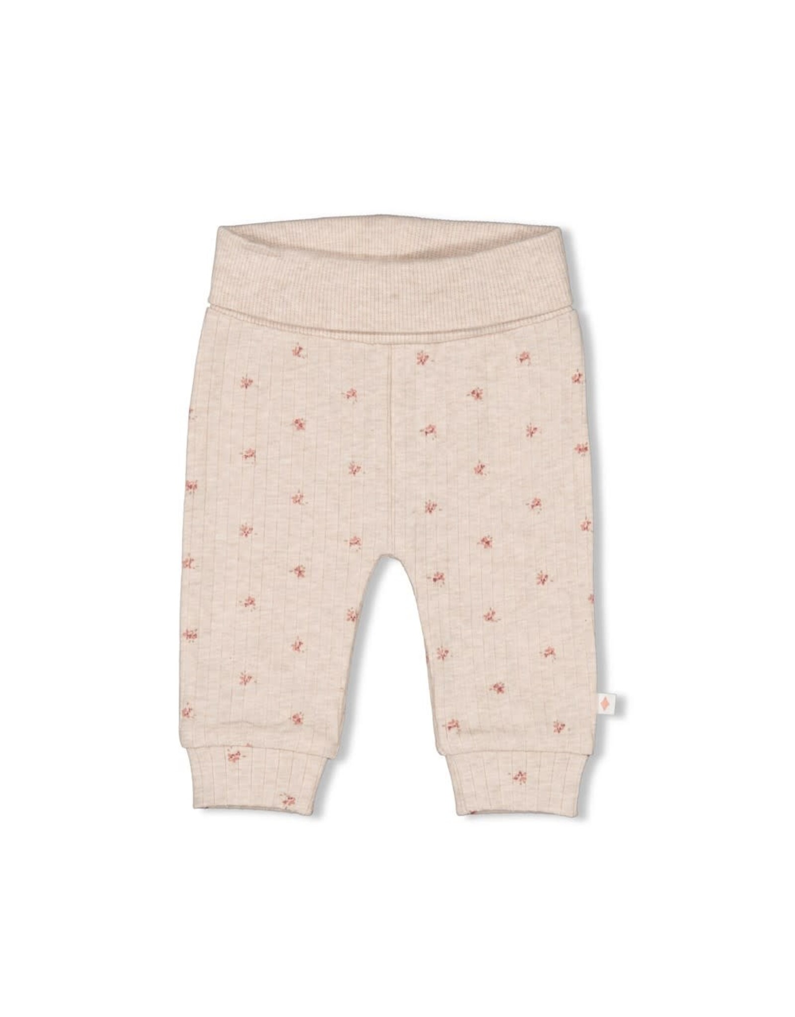 Feetje Broek rib AOP - Morning Sun Taupe melange