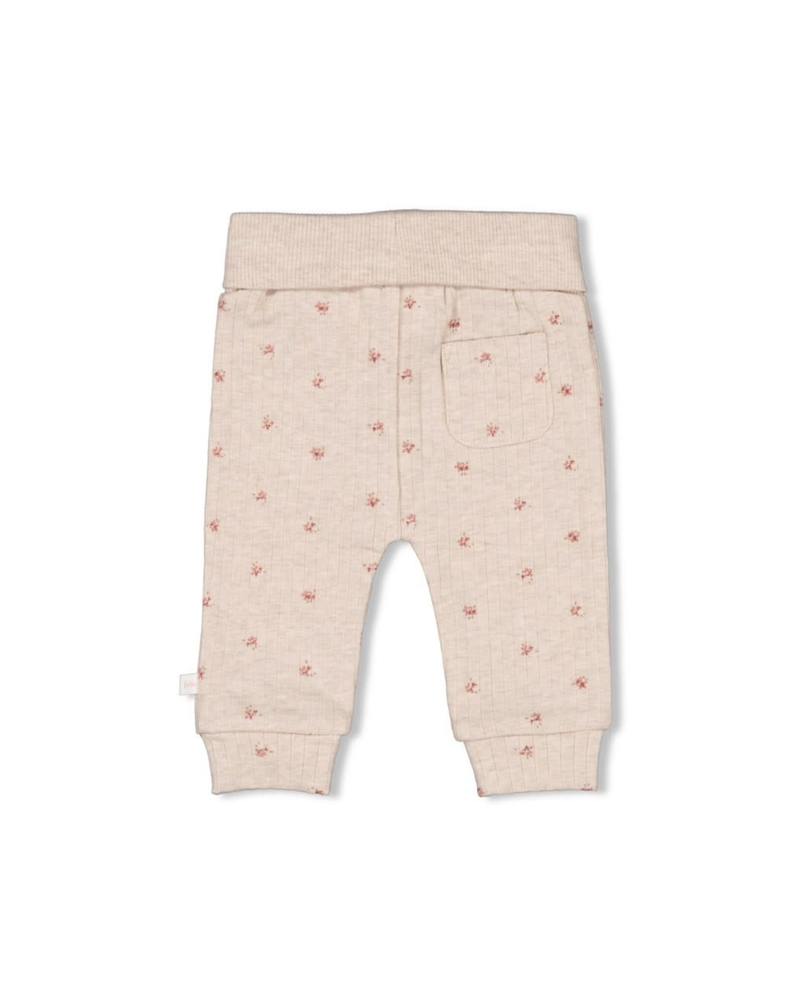 Feetje Broek rib AOP - Morning Sun Taupe melange