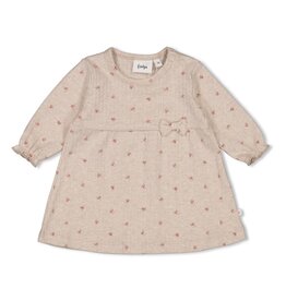 Feetje Jurk rib AOP - Morning Sun Taupe melange