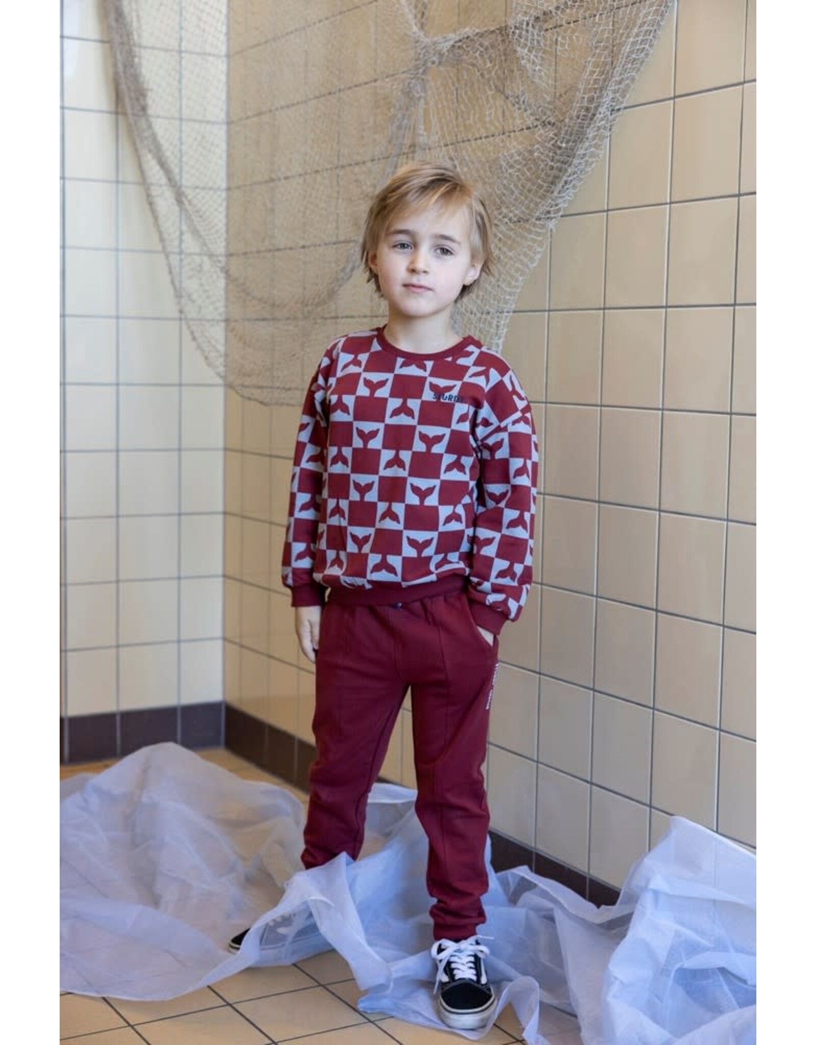Sturdy Broek - Waves and Whales Bordeaux