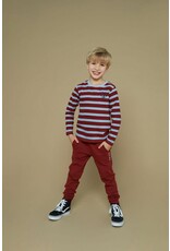 Sturdy Longsleeve rib met streep - Waves and Whales Bordeaux