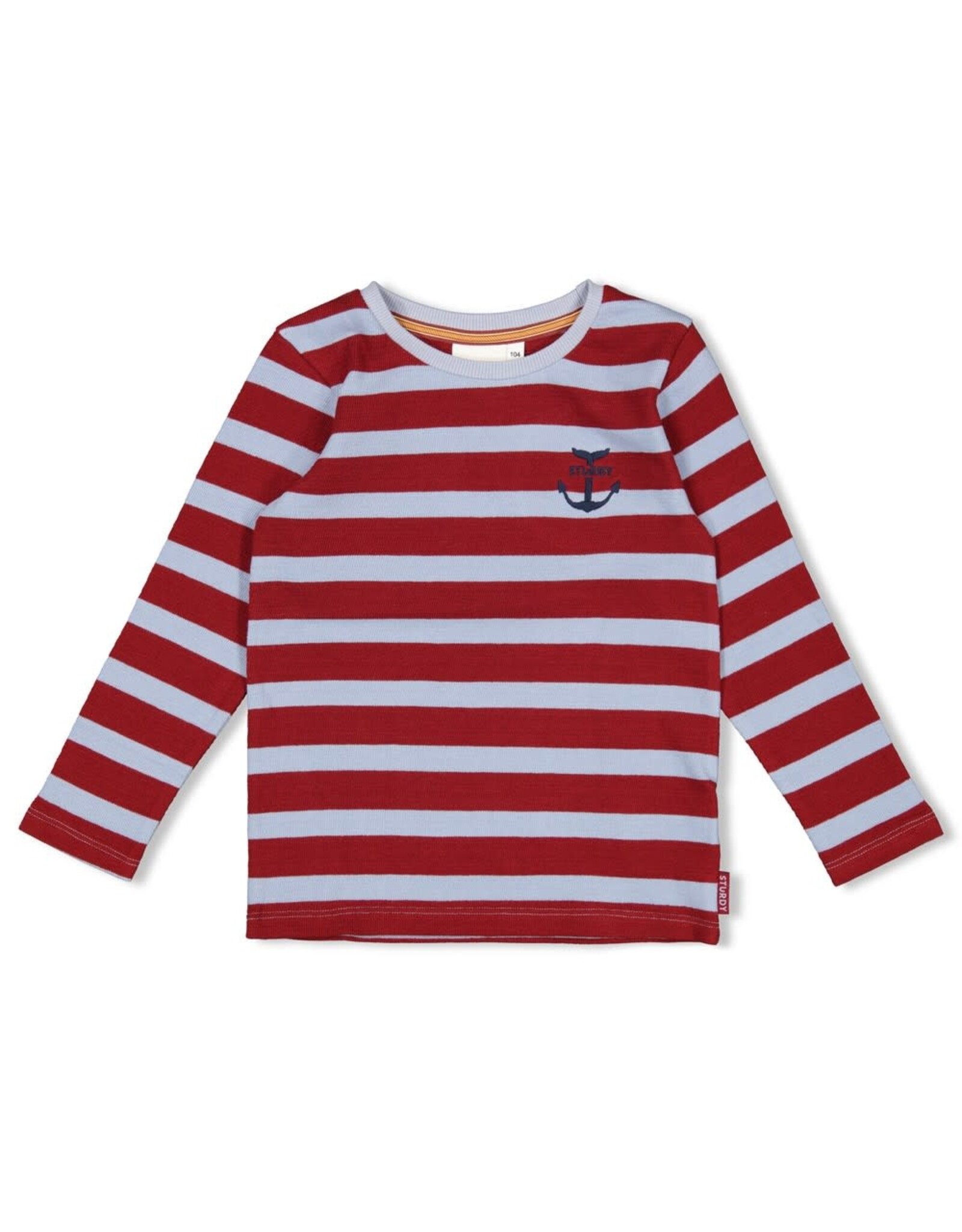 Sturdy Longsleeve rib met streep - Waves and Whales Bordeaux