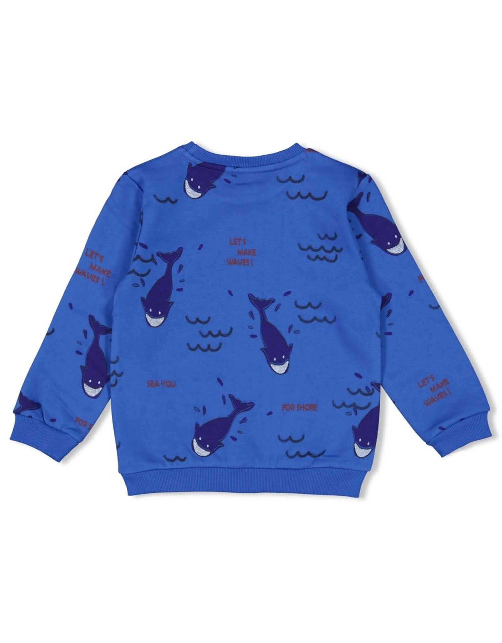 Sturdy Sweater AOP - Waves and Whales Bordeaux Aqua