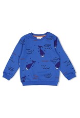 Sturdy Sweater AOP - Waves and Whales Bordeaux Aqua