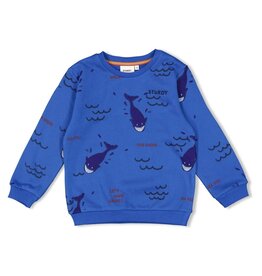 Sturdy Sweater AOP - Waves and Whales Bordeaux Aqua