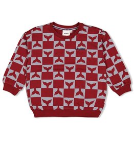 Sturdy Sweater AOP - Waves and Whales Bordeaux