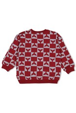 Sturdy Sweater AOP - Waves and Whales Bordeaux