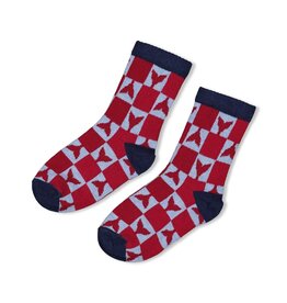 Sturdy Sokken - Waves and Whales Bordeaux