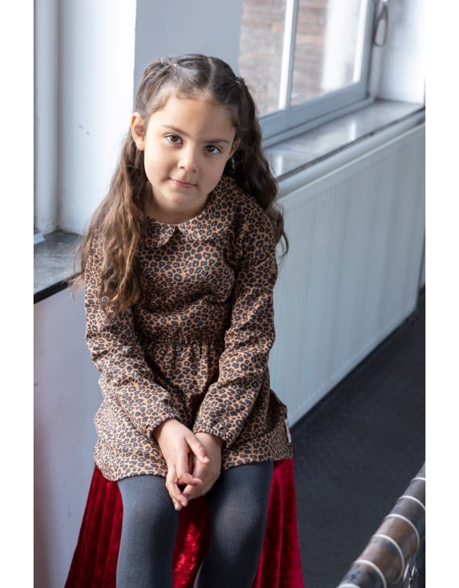 Jubel Jurk AOP - Queen Of Hearts Bruin