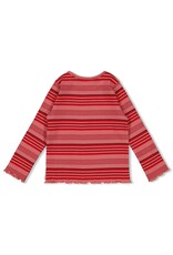 Jubel Longsleeve rib met streep - Queen Of Hearts l.Roze