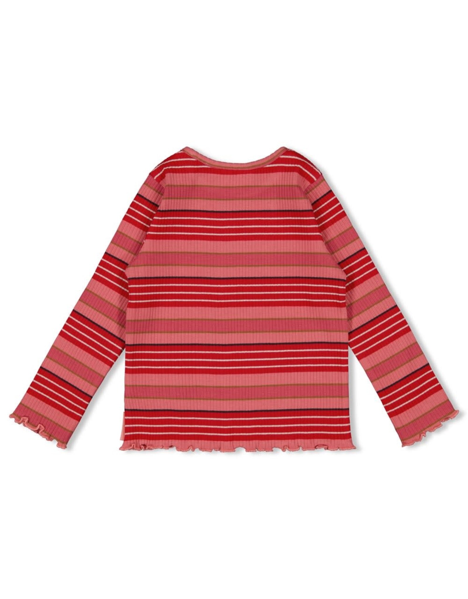 Jubel Longsleeve rib met streep - Queen Of Hearts l.Roze