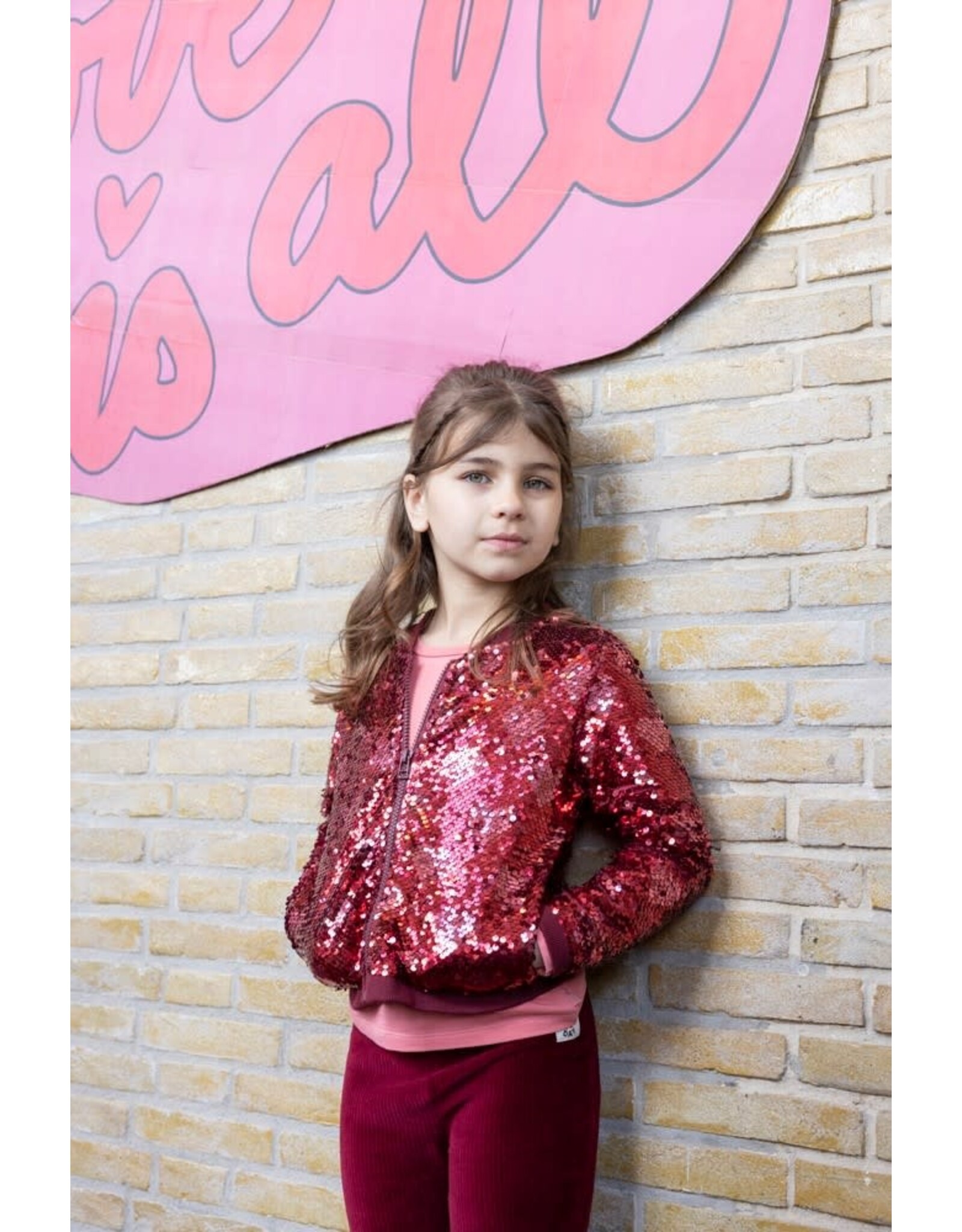 Jubel Pailetten bomberjack - Queen Of Hearts Bordeaux