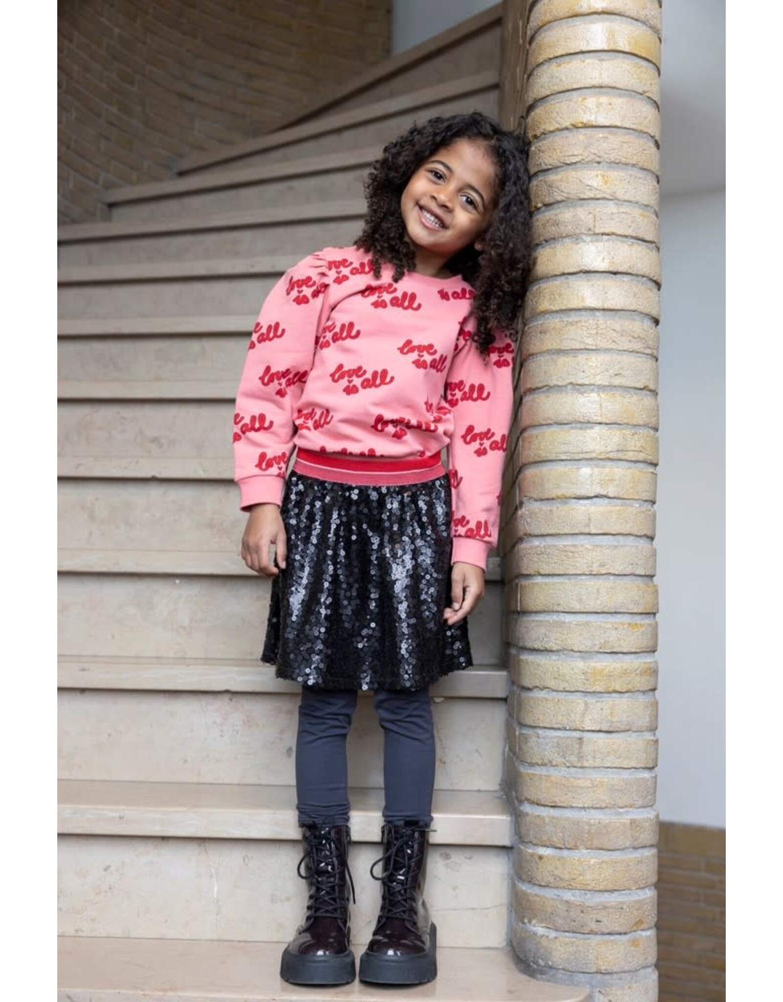 Jubel Sweater AOP - Queen Of Hearts l.Roze