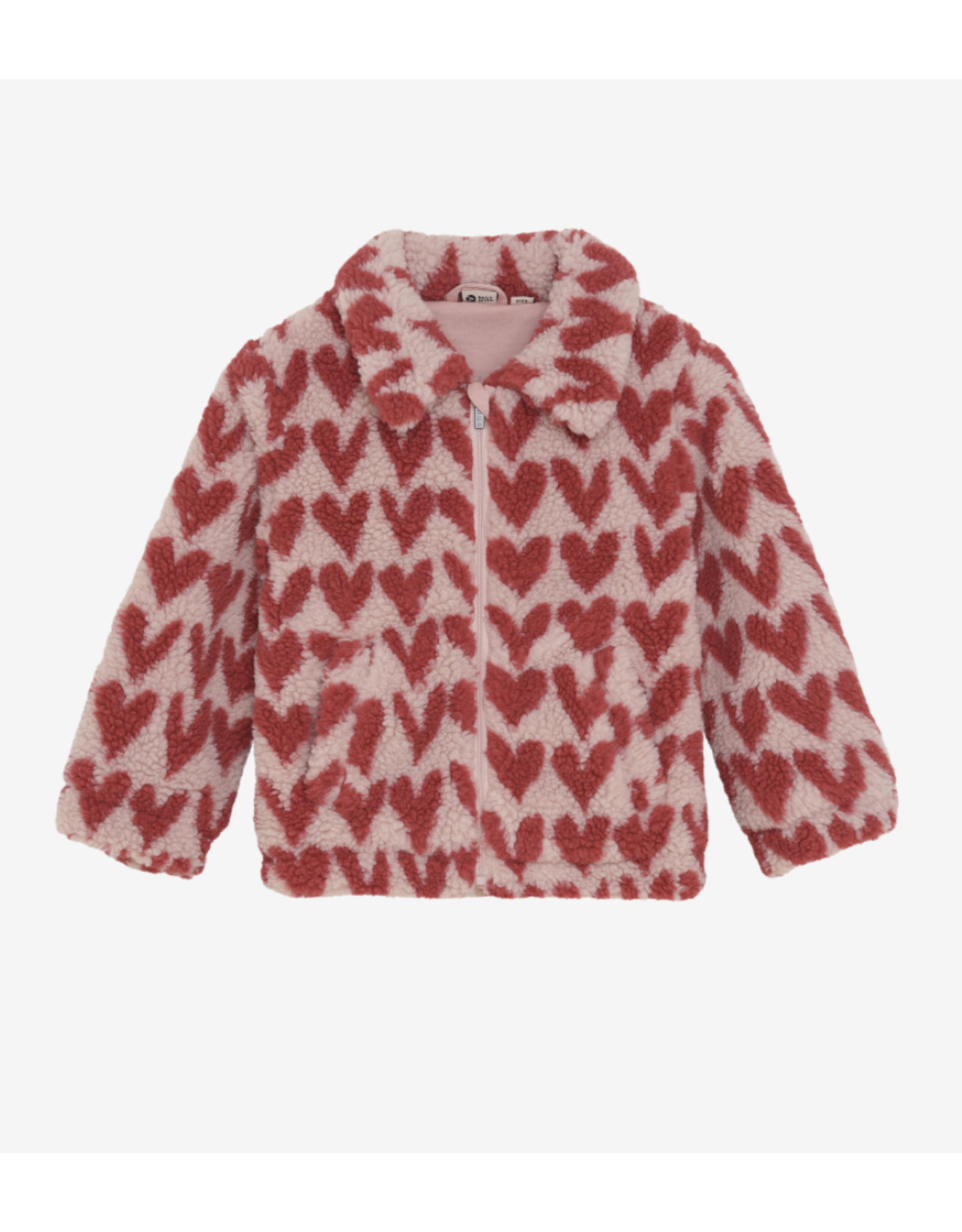 Daily7 Teddy Jacket Heart Pale Mauve