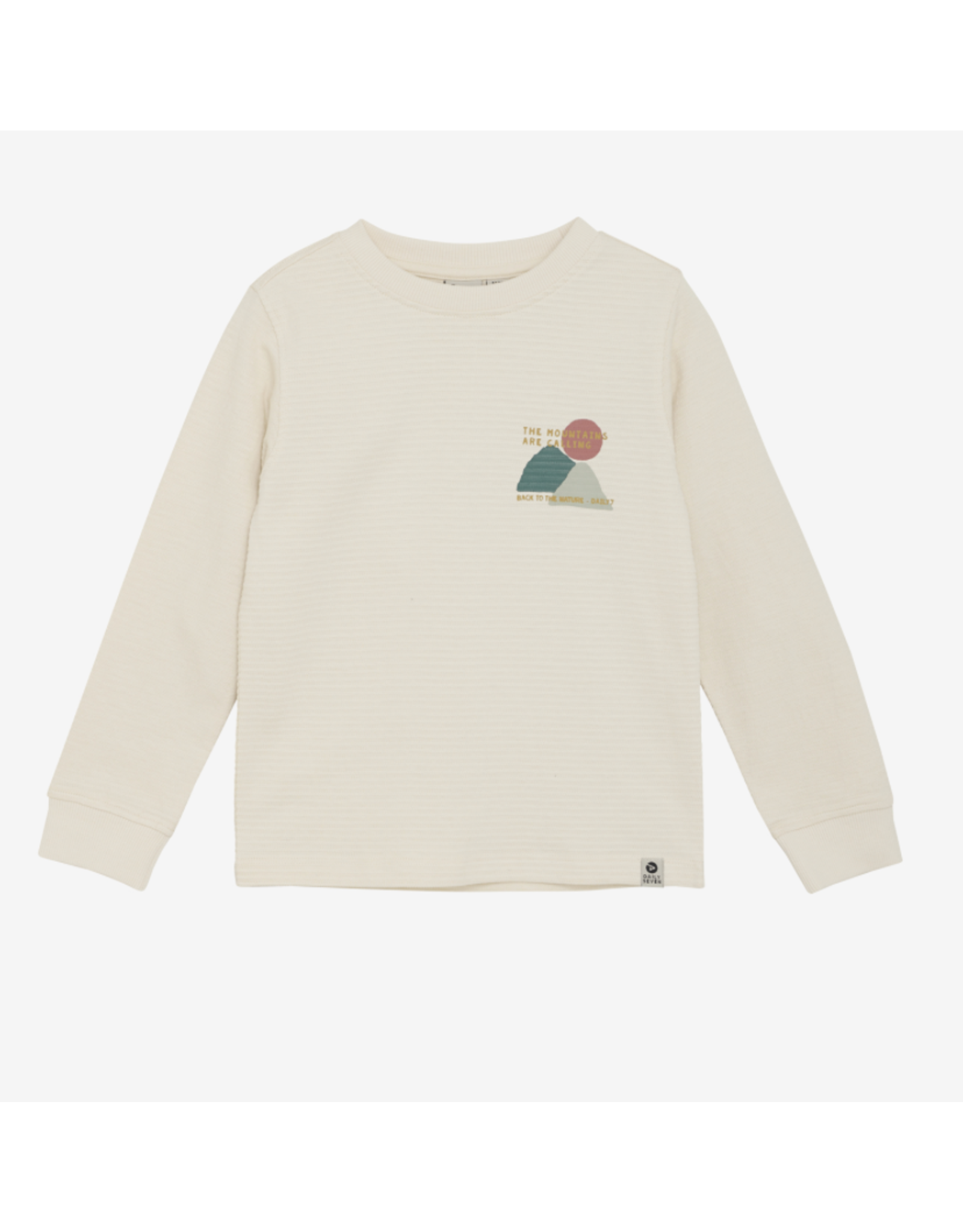 Daily7 T-shirt Longsleeve Chest Print Sandshell