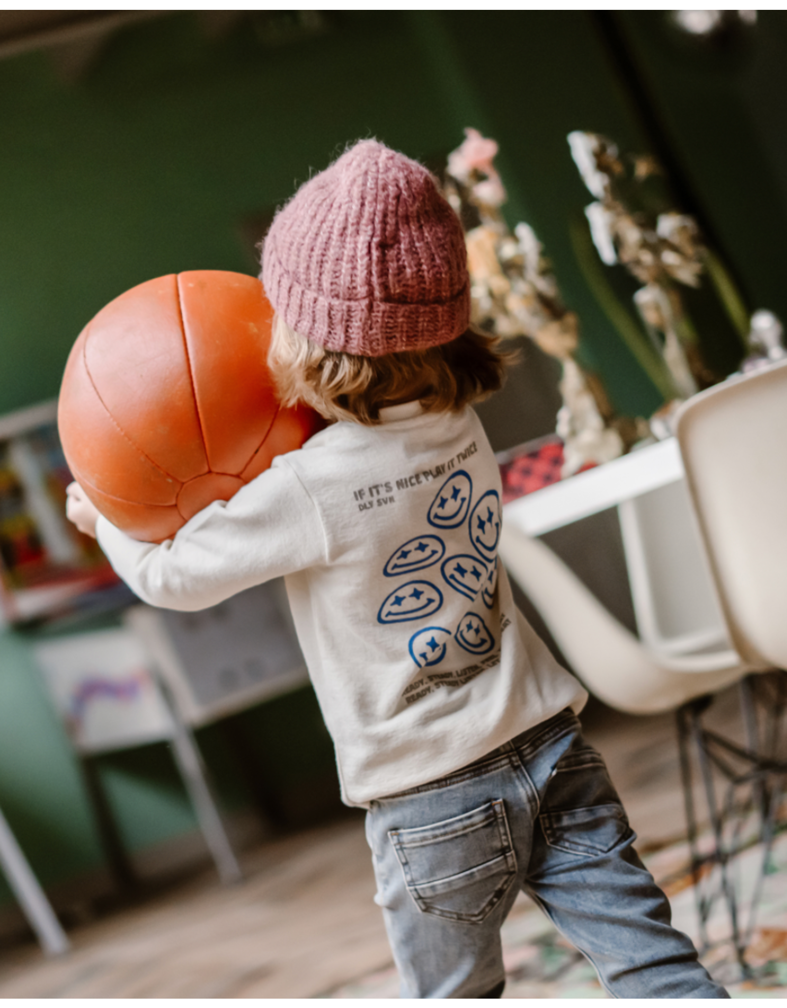 Daily7 T-shirt Longsleeve Backprint Off White W25