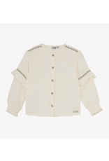 Daily7 Shirt Longsleeve Ruffle Off White