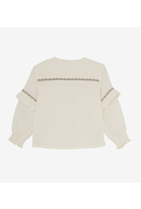 Daily7 Shirt Longsleeve Ruffle Off White
