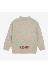 Daily7 Knitted Sweater Flower Pale Mauve
