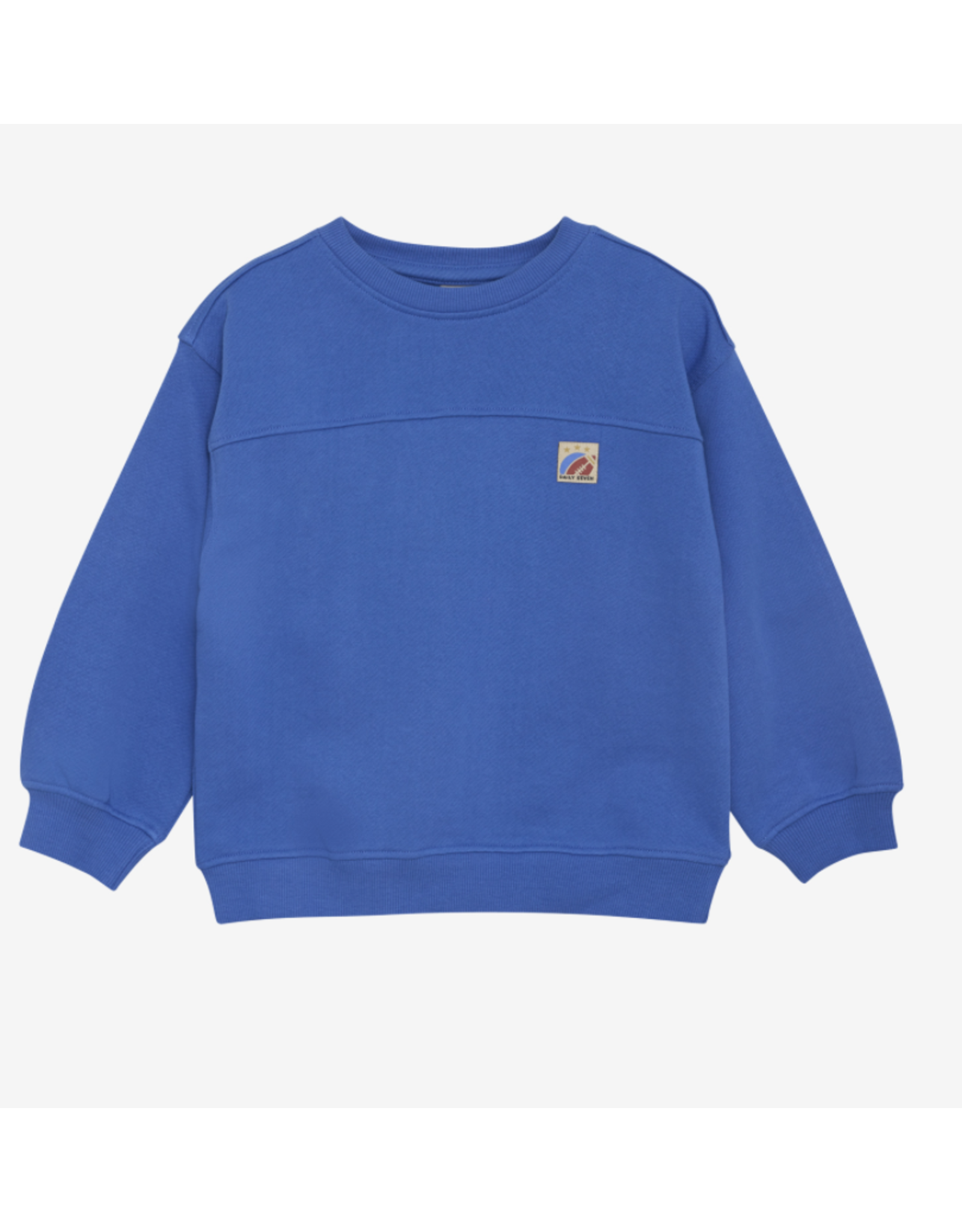 Daily7 Oversized Sweater Textprint Dusty Kobalt