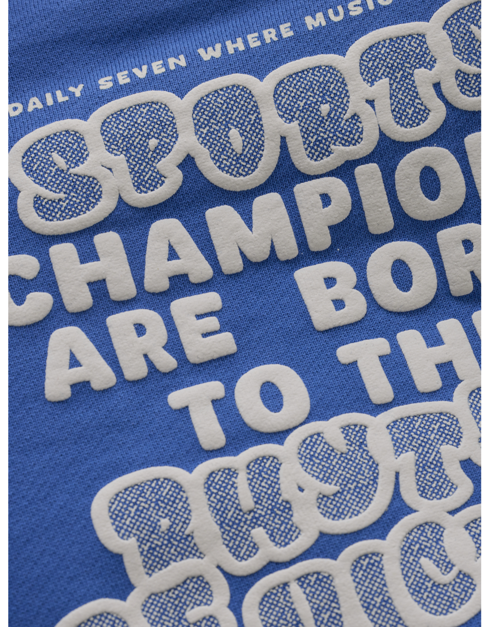 Daily7 Oversized Sweater Textprint Dusty Kobalt