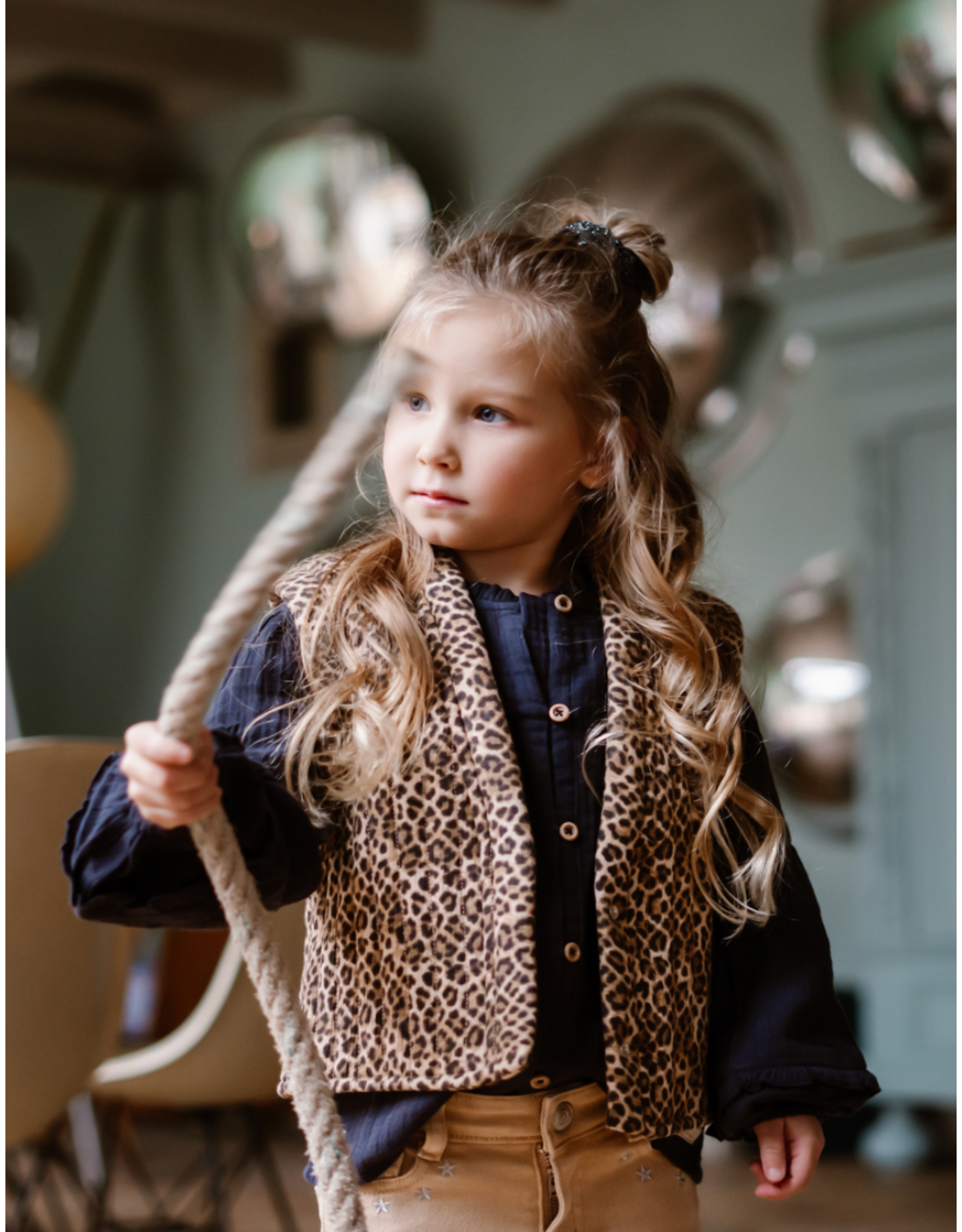 Daily7 Padded Animal Gilet Latte Sand
