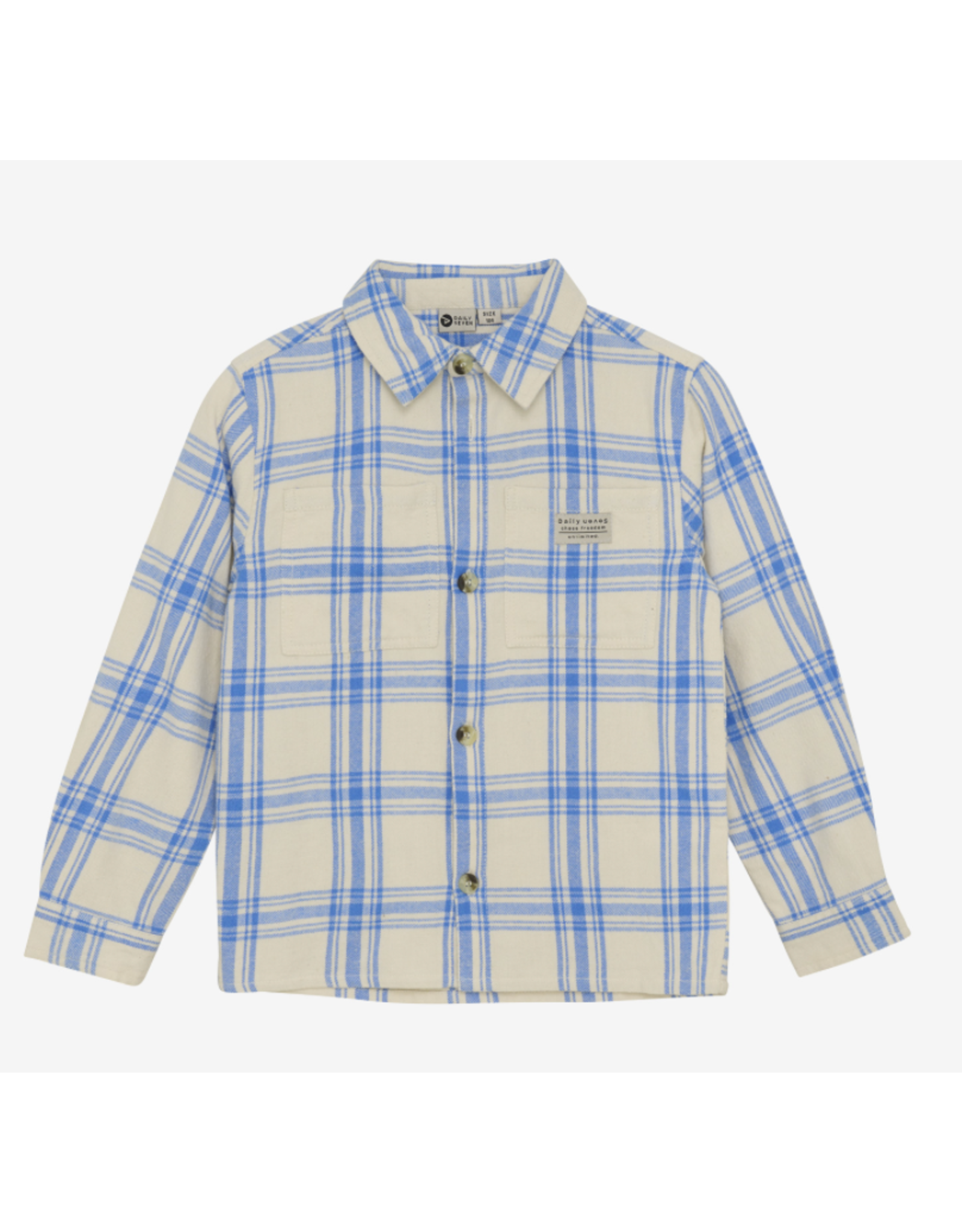 Daily7 Shirt Check Print Dusty Kobalt