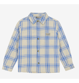 Daily7 Shirt Check Print Dusty Kobalt
