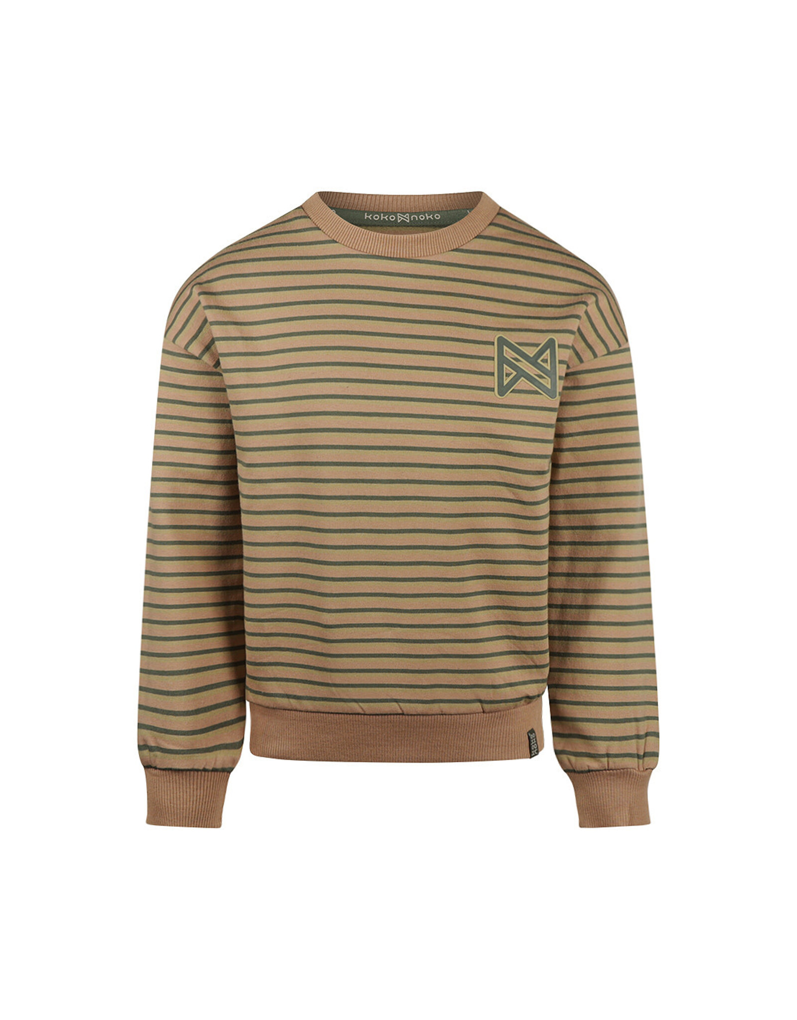 Koko Noko Sweater dropped shoulder with crewneck Dark sand