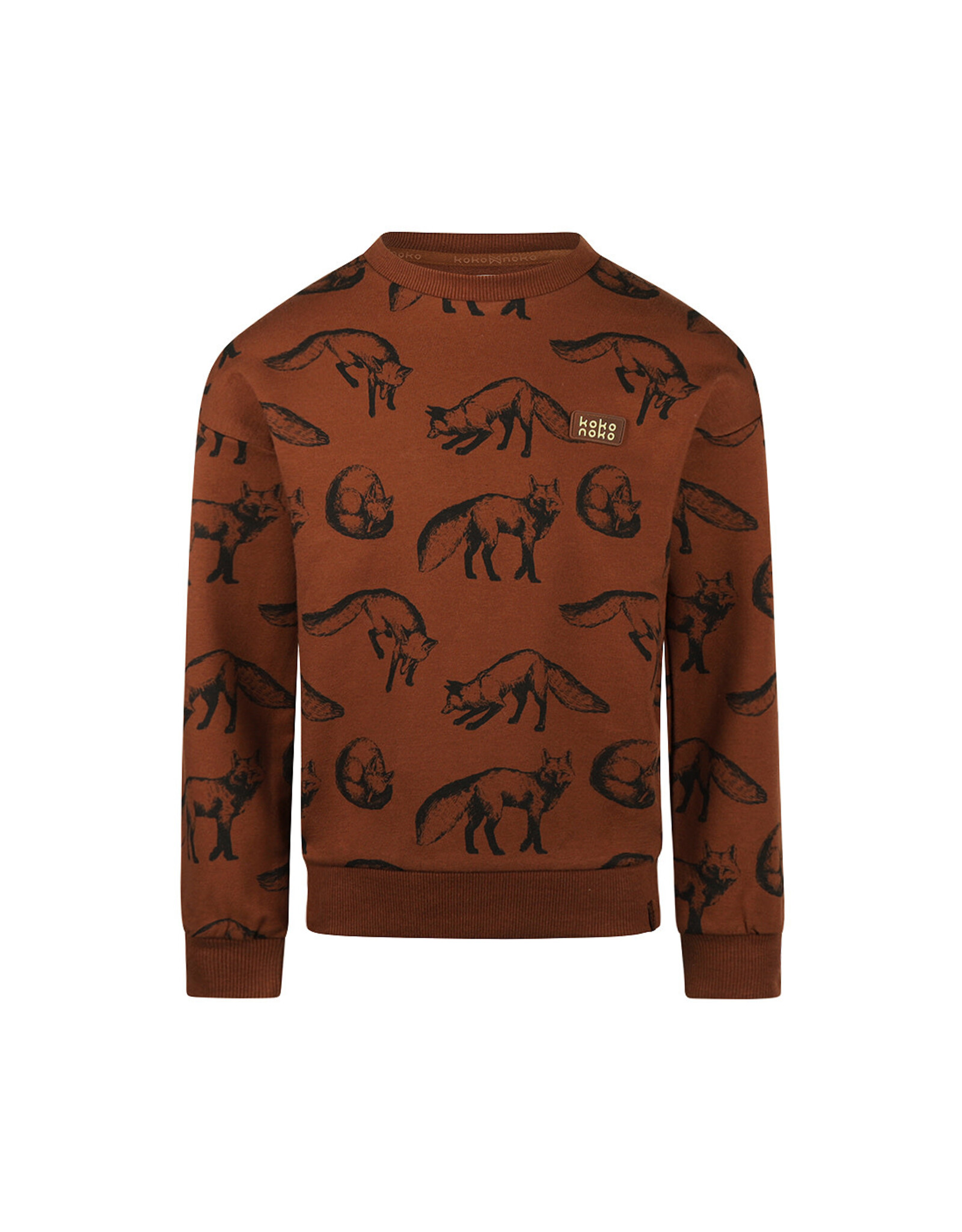 Koko Noko Sweater dropped shoulder with crewneck Brown