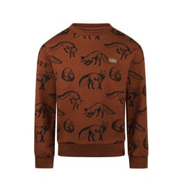Koko Noko Sweater dropped shoulder with crewneck Brown
