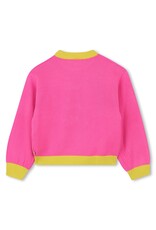 BILLIEBLUSH Thin knit sweater with front illustration with fancy yarns and sequined hearts ROZE