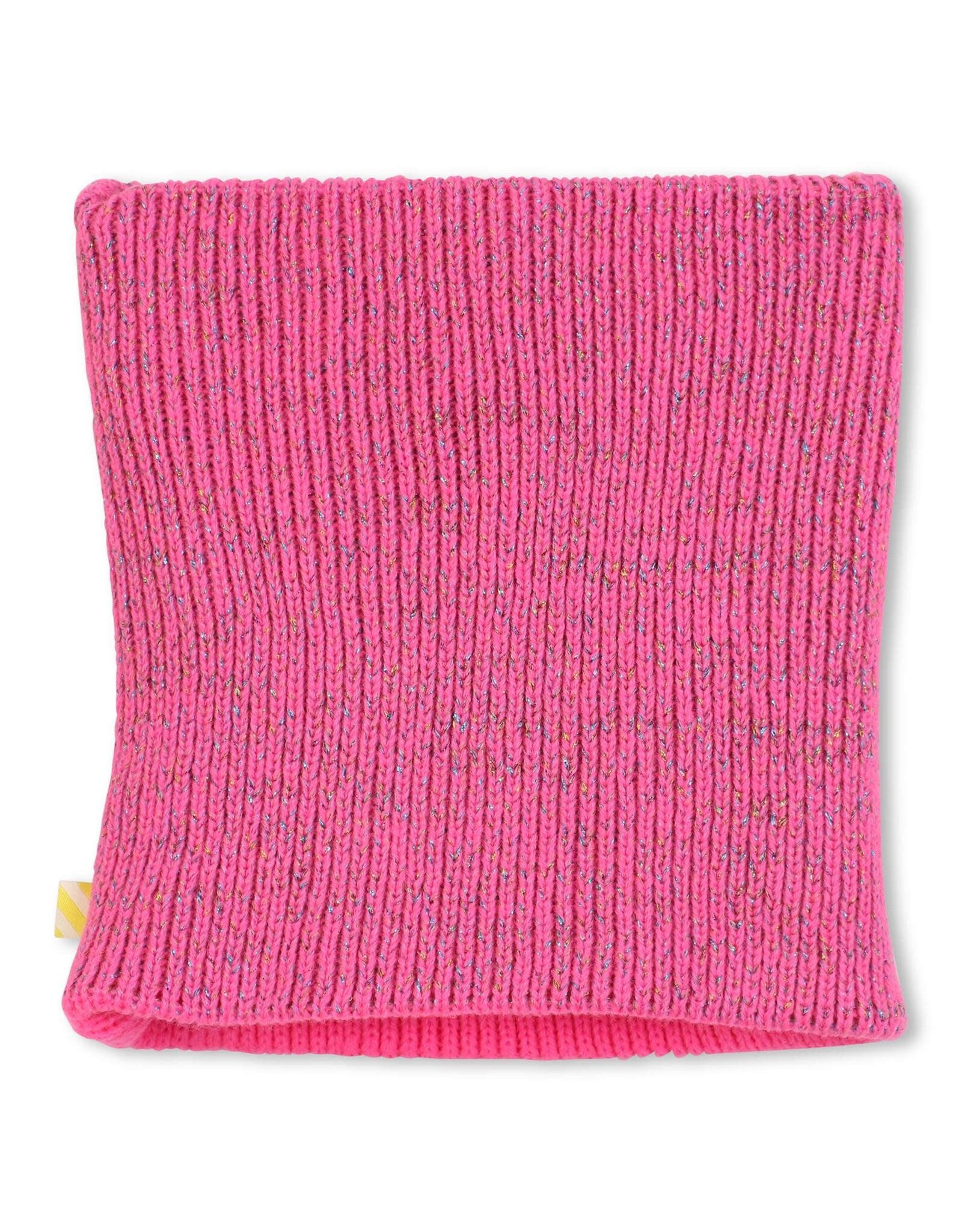 BILLIEBLUSH Snood, knit with metallic aspect thread. ROZE