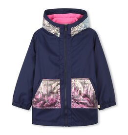 BILLIEBLUSH Raincoat with sequin on hood and two pockets, with transparent material on top, polar fleece lining MARINE