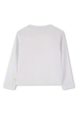 BILLIEBLUSH Jersey tee-shirt in 100% cotton, long sleeves, front illustration with shiny ink and sequins, label. Comfort fit WIT