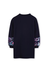 BILLIEBLUSH French terry dress, balloon sleeves, part of the sleeve with allover sequin, MARINE
