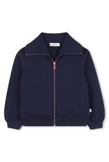 BILLIEBLUSH French terry cardigan with allover sequin illustration on back, zip fastening MARINE