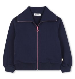 BILLIEBLUSH French terry cardigan with allover sequin illustration on back, zip fastening MARINE