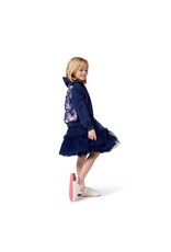 BILLIEBLUSH French terry cardigan with allover sequin illustration on back, zip fastening MARINE