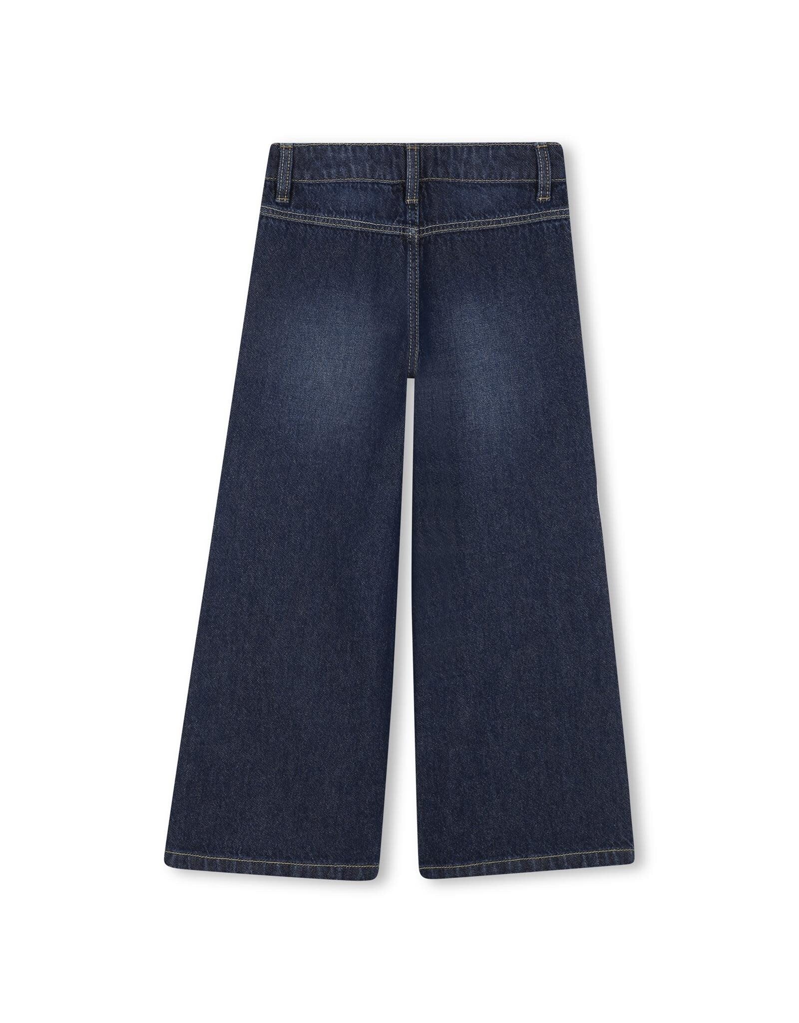 BILLIEBLUSH Denim pants, 2 pockets, rhinestones at bottom of pants in gradient Wide fit. STONE