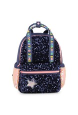 BILLIEBLUSH Backpack, sequins and twill. Star fancy badge.  with pencil case  MARINE