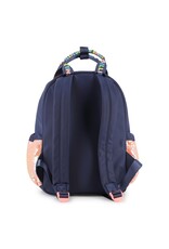 BILLIEBLUSH Backpack, sequins and twill. Star fancy badge.  with pencil case  MARINE