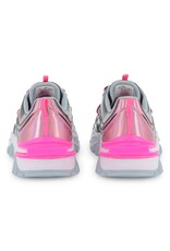 BILLIEBLUSH Athletic sneakers in glitter and iridescent faux leather and mesh. Branded print on side. Bicolor lace fastening. MARINE