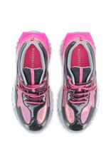 BILLIEBLUSH Athletic sneakers in glitter and iridescent faux leather and mesh. Branded print on side. Bicolor lace fastening. MARINE